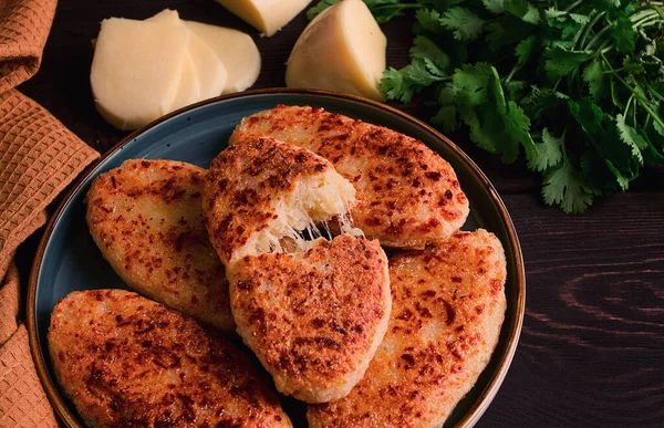 Chvishtari Kukoricaliszt Tortillák Sajttal Sütemények Grúz Konyha Mchadi Házi Készítésű — Stock Fotó