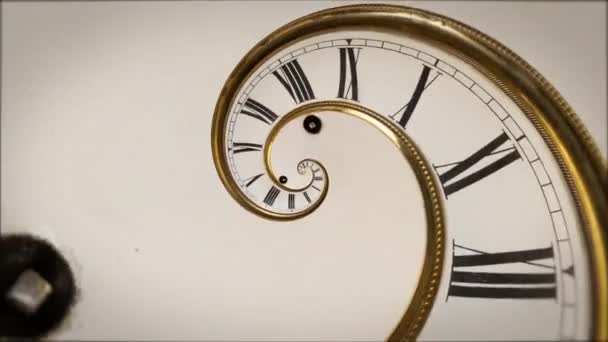 Clock Face Infinity Time Zoom Wormhole Time Tunnel Close Top — Stockvideo