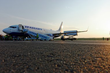 nizhny Novgorod, strigino'nın havaalanında Boeing 737 uçağı hizmeti