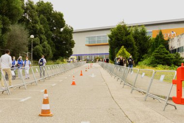 13 Temmuz 2021, Vigo 'daki ifevis tesislerinde İspanya, Covid 19 aşı günü.