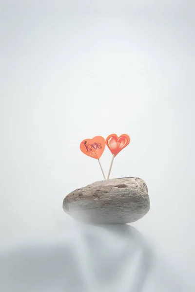 Abstraktní fotografie dvou srdcí na Valentýna — Stock fotografie