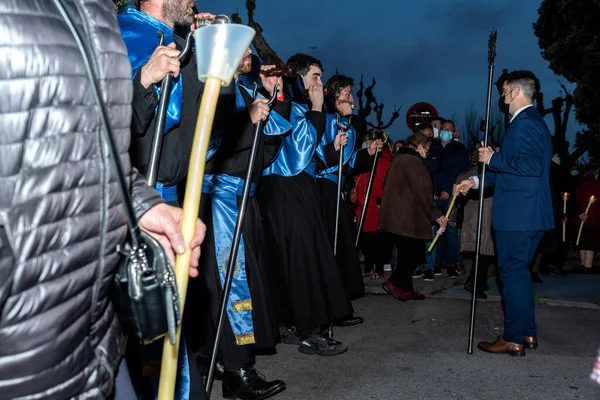 8 aprile 2022, cangas, spainprocession settimana santa spagnola — Foto Stock