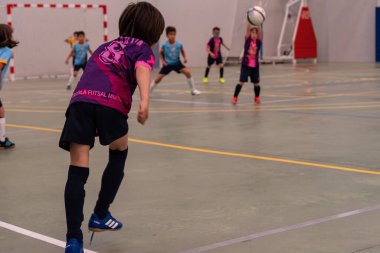 MOANA PONTEVEDRA SPAIN 7 Mayıs 2022 Domaio köşkünde bölgesel çocuklar liginin futsal maçı