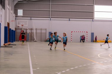 MOANA PONTEVEDRA SPAIN 7 Mayıs 2022 Domaio köşkünde bölgesel çocuklar liginin futsal maçı