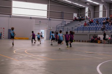 MOANA PONTEVEDRA SPAIN 7 Mayıs 2022 Domaio köşkünde bölgesel çocuklar liginin futsal maçı