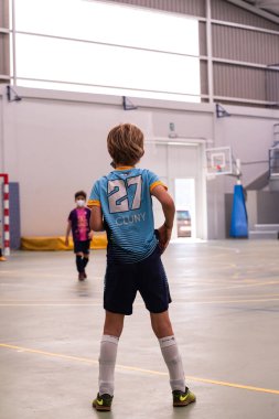 MOANA PONTEVEDRA SPAIN 7 Mayıs 2022 Domaio köşkünde bölgesel çocuklar liginin futsal maçı