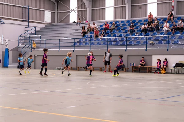 MOANA PONTEVEDRA SPAIN MAY 7 2022 futsal match of the regional children league in the pavilion of Domaio — Stockfoto