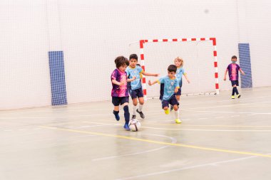 MOANA PONTEVEDRA SPAIN 7 Mayıs 2022 Domaio köşkünde bölgesel çocuklar liginin futsal maçı