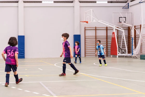 MOANA PONTEVEDRA SPAIN 7 Mayıs 2022 Domaio köşkünde bölgesel çocuklar liginin futsal maçı