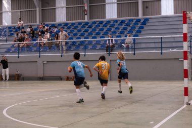 MOANA PONTEVEDRA SPAIN 7 Mayıs 2022 Domaio köşkünde bölgesel çocuklar liginin futsal maçı
