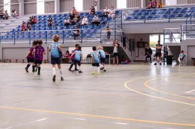 MOANA PONTEVEDRA SPAIN 7 Mayıs 2022 Domaio köşkünde bölgesel çocuklar liginin futsal maçı