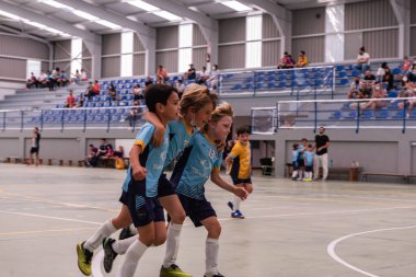 MOANA PONTEVEDRA SPAIN 7 Mayıs 2022 Domaio köşkünde bölgesel çocuklar liginin futsal maçı