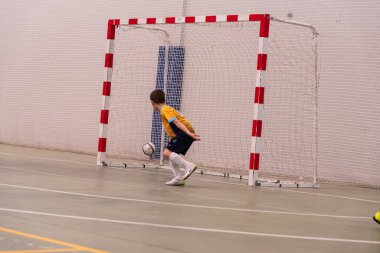 MOANA PONTEVEDRA SPAIN 7 Mayıs 2022 Domaio köşkünde bölgesel çocuklar liginin futsal maçı