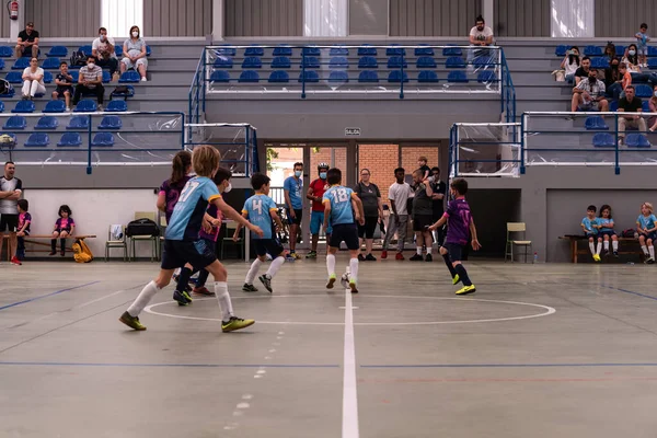 MOANA PONTEVEDRA SPAIN MAY 7 2022 futsal match of the regional children league in the pavilion of Domaio — Stockfoto