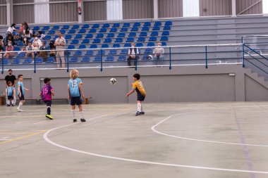 MOANA PONTEVEDRA SPAIN 7 Mayıs 2022 Domaio köşkünde bölgesel çocuklar liginin futsal maçı