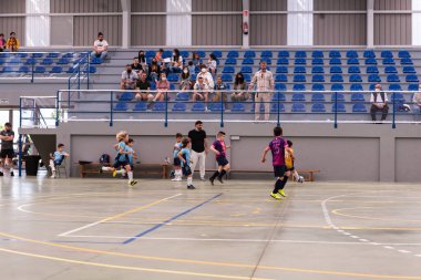 MOANA PONTEVEDRA SPAIN 7 Mayıs 2022 Domaio köşkünde bölgesel çocuklar liginin futsal maçı