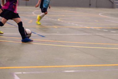 MOANA PONTEVEDRA SPAIN 7 Mayıs 2022 Domaio köşkünde bölgesel çocuklar liginin futsal maçı