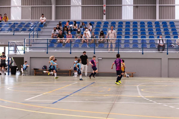 MOANA PONTEVEDRA SPAIN MAY 7 2022 futsal match of the regional children league in the pavilion of Domaio — Stockfoto