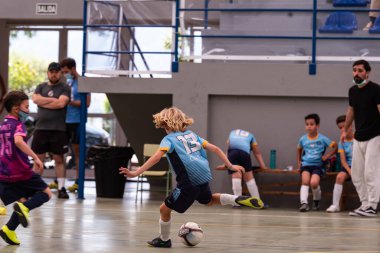 MOANA PONTEVEDRA SPAIN 7 Mayıs 2022 Domaio köşkünde bölgesel çocuklar liginin futsal maçı