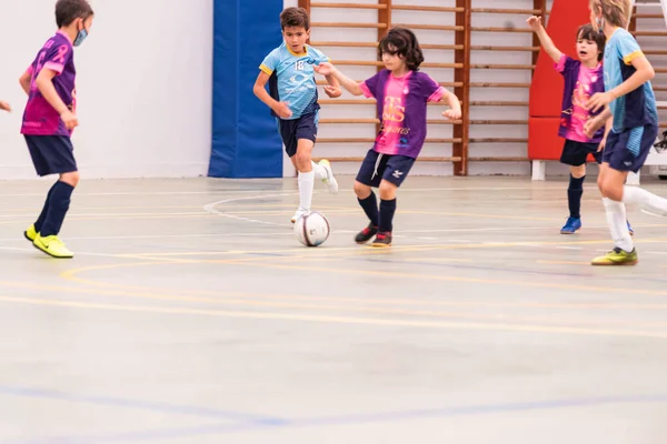 MOANA PONTEVEDRA SPAIN 7 Mayıs 2022 Domaio köşkünde bölgesel çocuklar liginin futsal maçı