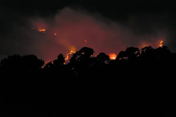 Illa Arousa Pontevedra Spain August 2022 Fire Galicia Mountains Burning — Zdjęcie stockowe