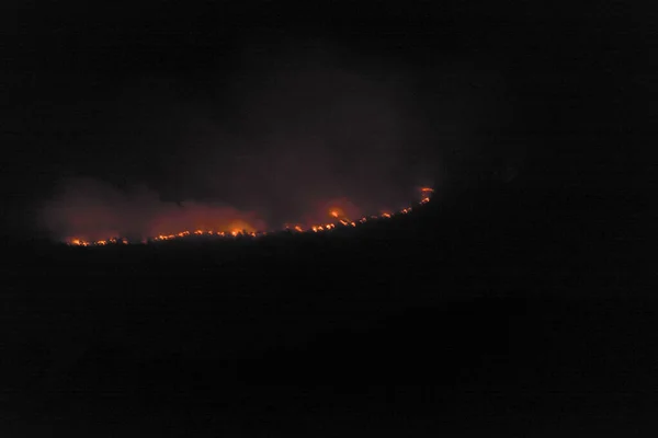 Illa Arousa Pontevedra Spain August 2022 Fire Galicia Mountains Burning — ストック写真