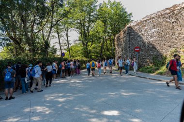 thousands of young pilgrims arrive in Santiago de Compostela