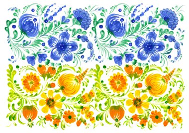 Ukrayna 'nın mavi ve sarı çiçek desenli bayrağı