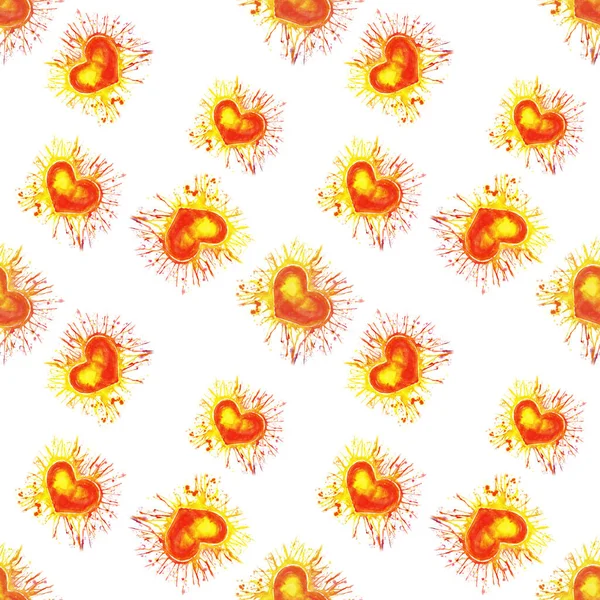 Renkli turuncu kalplerin deseni.