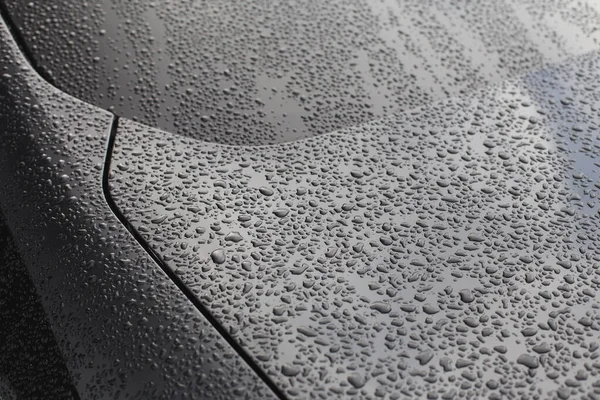 Dias chuvosos, gotas de chuva no carro, tempo chuvoso, fundo de chuva — Fotografia de Stock