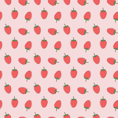 Çileksiz desenli vektör çizimi. Pembe arkaplanda vektör illüstrasyonu