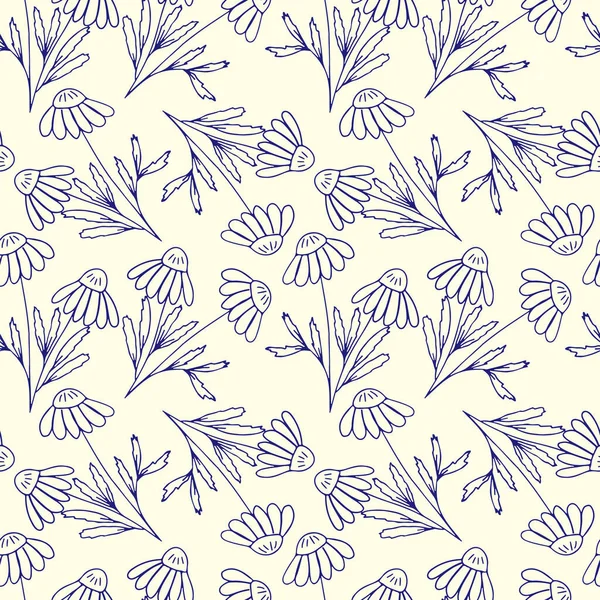Sevimli el çizimi, kusursuz desenli vektör çizimi. Bitmeyen bitki arkaplanı.