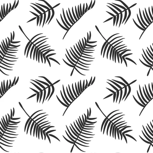 Siyah yapraklar kusursuz, izole edilmiş vektör çizimi. Bitki arkaplanı.