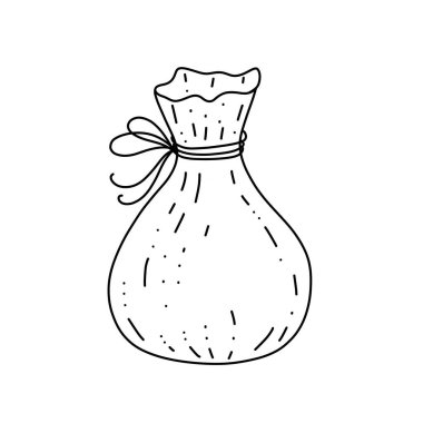 Beyaz arkaplan vektör çizimine izole edilmiş büyük bir tuval çuvalı.