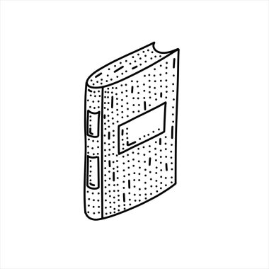 Çizim tarzında kitap resmi. Beyaz vektör illüstrasyonunda izole.