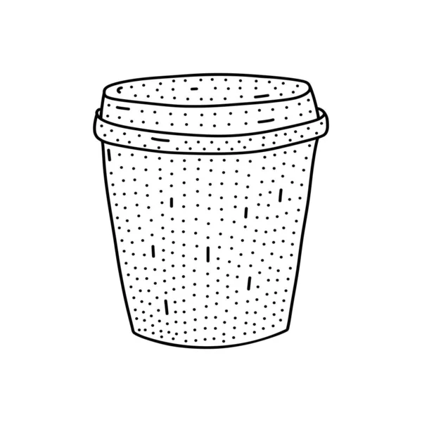 Pictograma ceașcă de cafea trasă manual în stil doodle. Desene animate ceașcă de cafea pictogramă vector pentru web design izolat pe fundal alb. — Vector de stoc