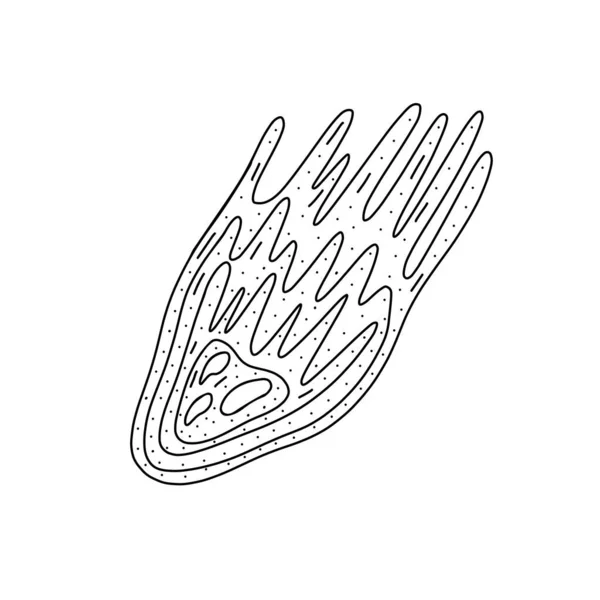 Hand drawn comet icon in doodle style. Cartoon comet vector icon for web design isolated on white background. — ストックベクタ