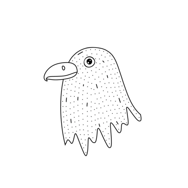 Hand drawn head of bird icon in doodle style. Cartoon head of bird vector icon for web design isolated on white background. — Stockvektor