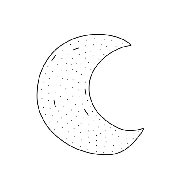 Handgezeichnete Vektorillustration eines Mondes im Doodle-Stil. Nette Illustration einer Frucht auf weißem Hintergrund. — Stockvektor
