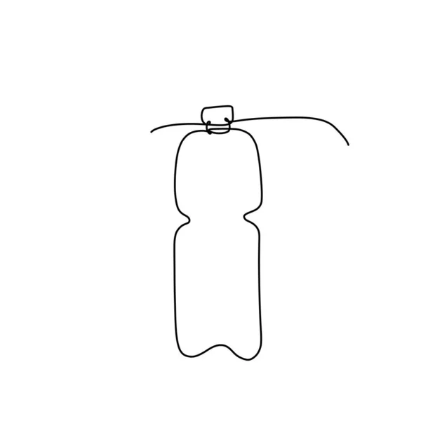 Χειροποίητη διανυσματική απεικόνιση φιάλης με μεταλλικό νερό σε στυλ μονής γραμμής. Χαριτωμένη απεικόνιση του σπορ εικονίδιο μπουκάλι σε λευκό φόντο. — Διανυσματικό Αρχείο
