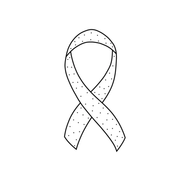 Handgezeichnete Vektorillustration eines simplen Brustkrebssymbols im Doodle-Stil. Nette Illustration des Medizin-Symbols auf weißem Hintergrund. — Stockvektor