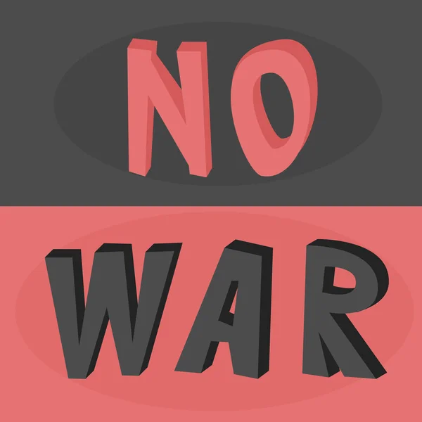 Niente striscione delle frasi di guerra. Illustrazione vettoriale. Contro l'esclamazione di guerra. — Vettoriale Stock