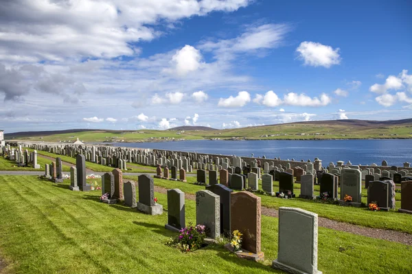 Paisaje de Shetland con cementerio3 — Foto de Stock