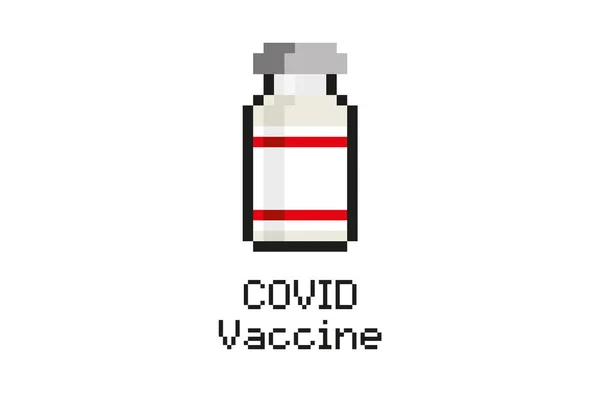 Covid Vacina Coronavírus Frasco Pouco Transparente Vidro Para Evitar Delta — Vetor de Stock