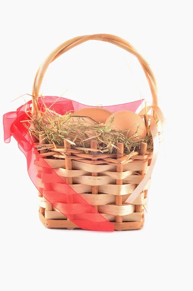 Eggs in basket — Stock Photo, Image