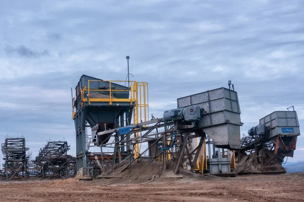 Industrial Equipment Pumping Oil Pump Quarry Concrete Factory Open Blue —  Fotos de Stock