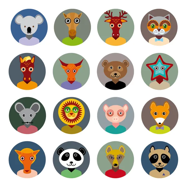 Conjunto de iconos animales — Vector de stock