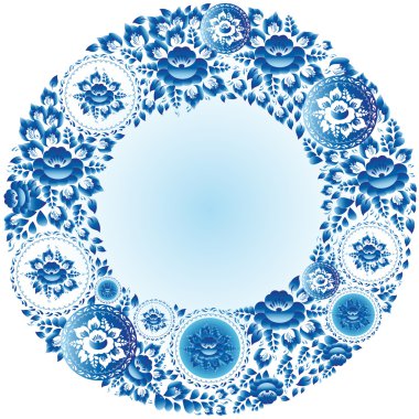 mavi çerçeve çiçek