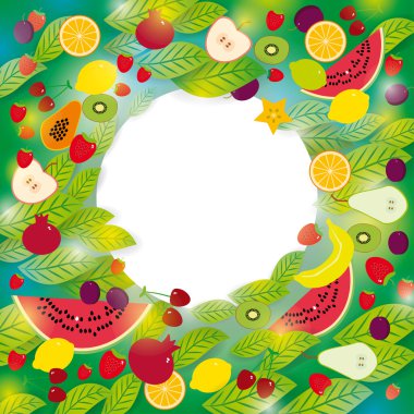 meyve ve yaprakları seti