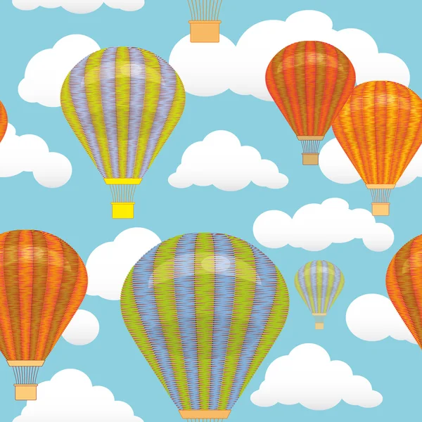 Luftballons und Wolken — Stockvektor